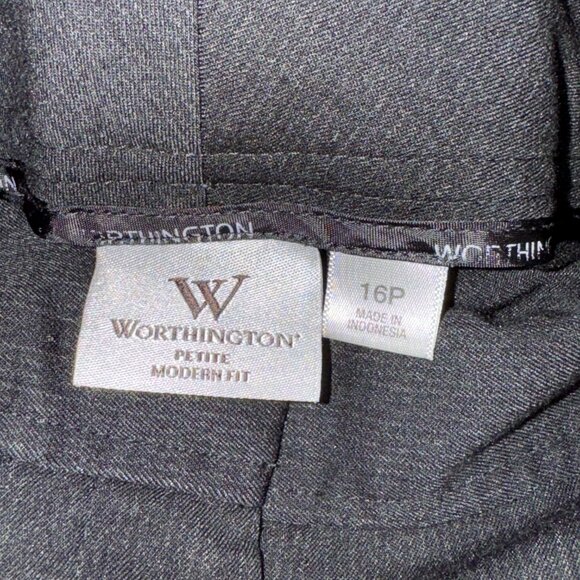 Worthington Grey/Black Lightly Striped Modern Fit Dress Pants Size 16 Petite - Picture 3 of 3